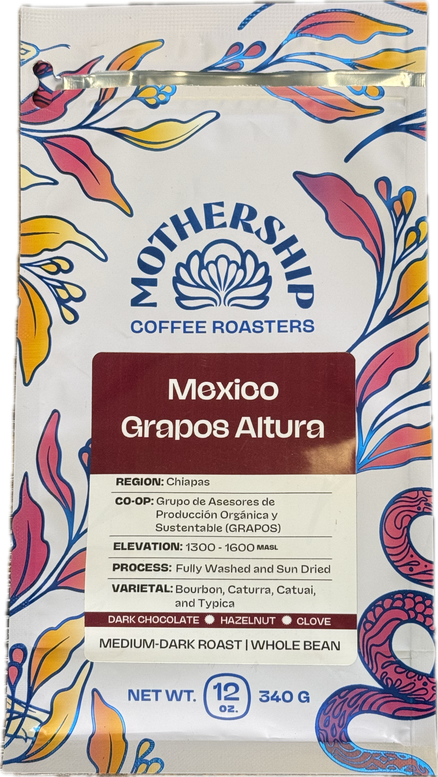 Mexico Grapos Altura coffee bag from Chiapas