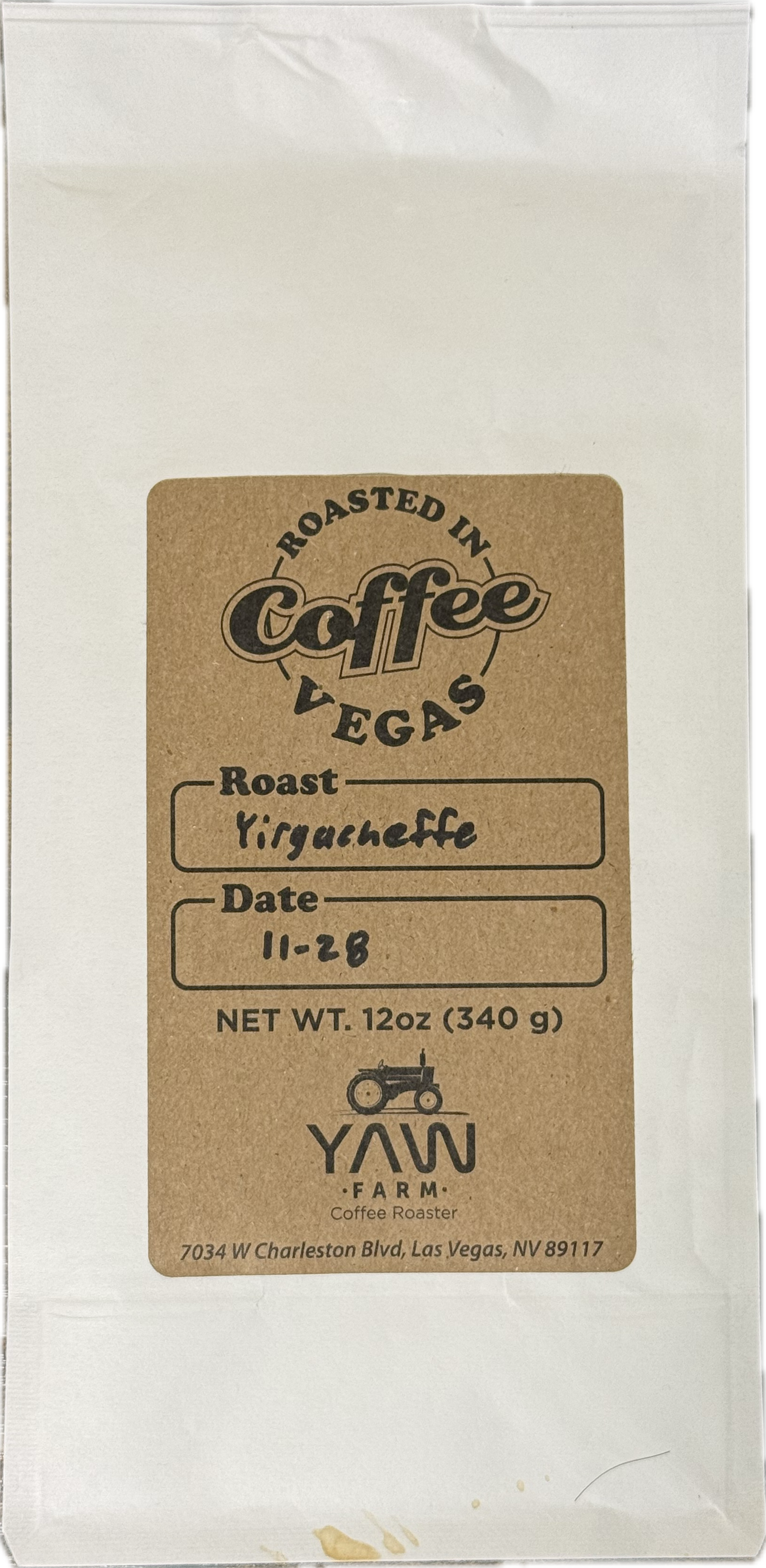 Yirgacheffe coffee bag from Not provided
