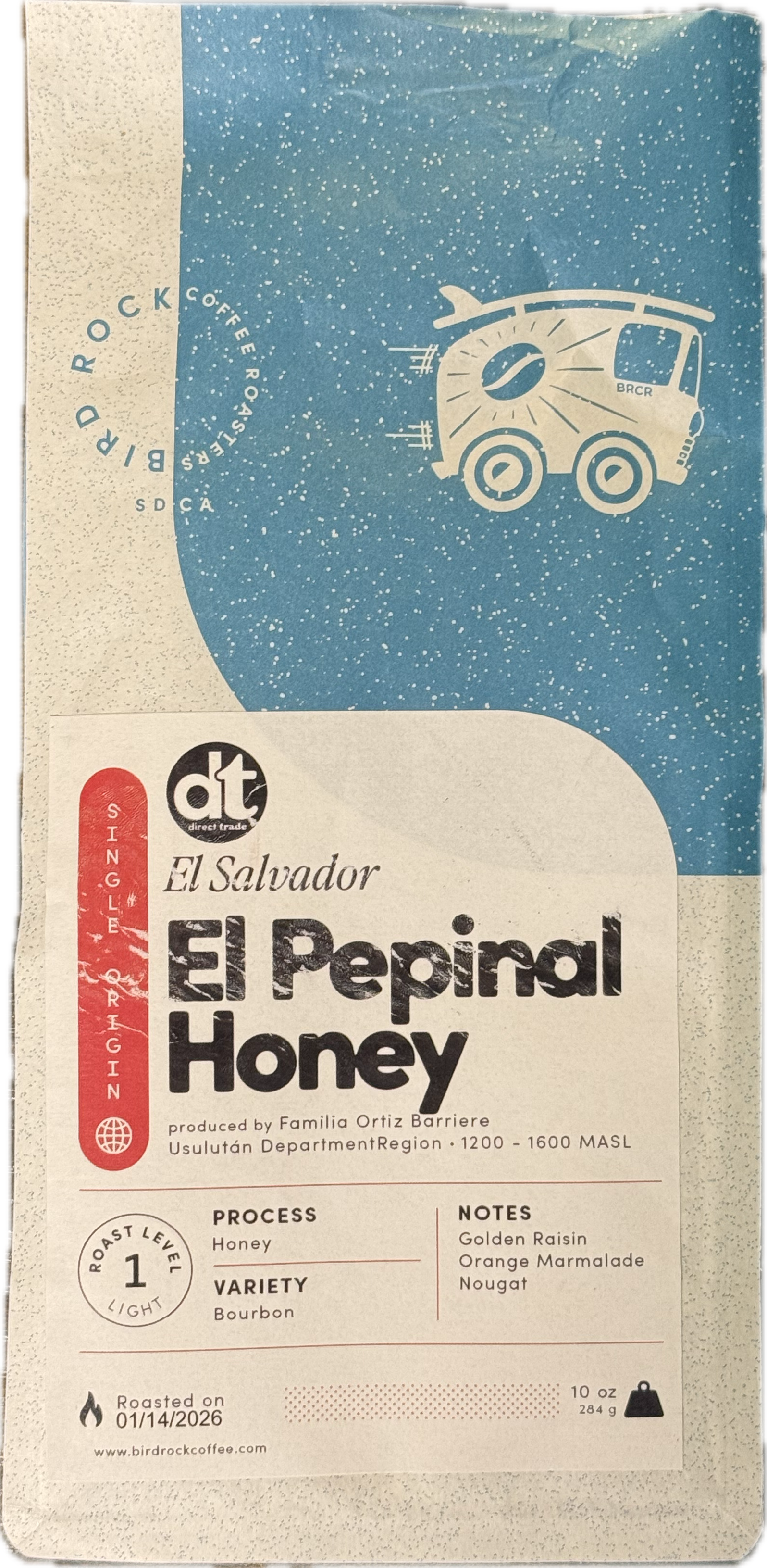 El Pepinal Honey coffee bag from Usulután Department