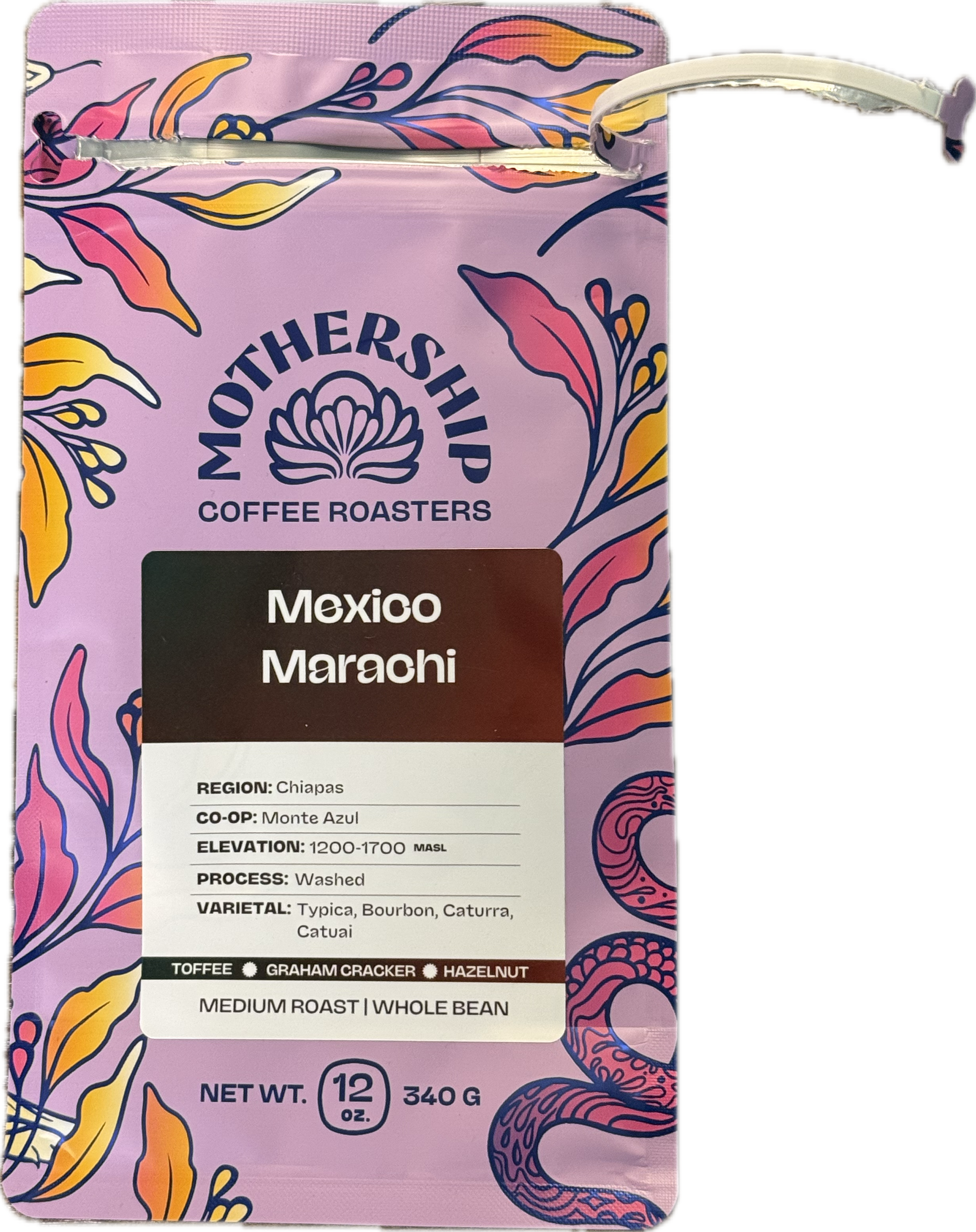 Mexico Marachi coffee bag from Chiapas