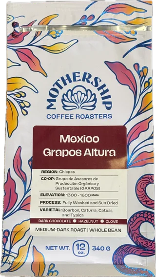 Mexico Grapos Altura coffee bag from Chiapas